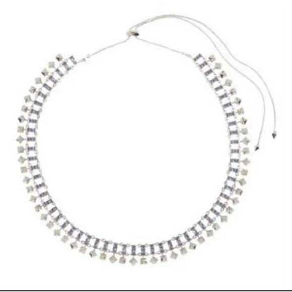 Kendra Scott Oscar Lilac Necklace Choker Bib Chain Collar Rhodium Silver $195 - Picture 6 of 6